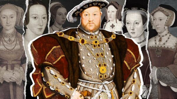 Henry the 8th of the Tudor Dynasty and his wives.